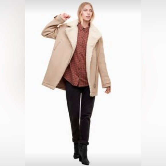 Aritzia Wilfred Free Waterhouse Moto Shearling Jacket - Picture 2 of 9